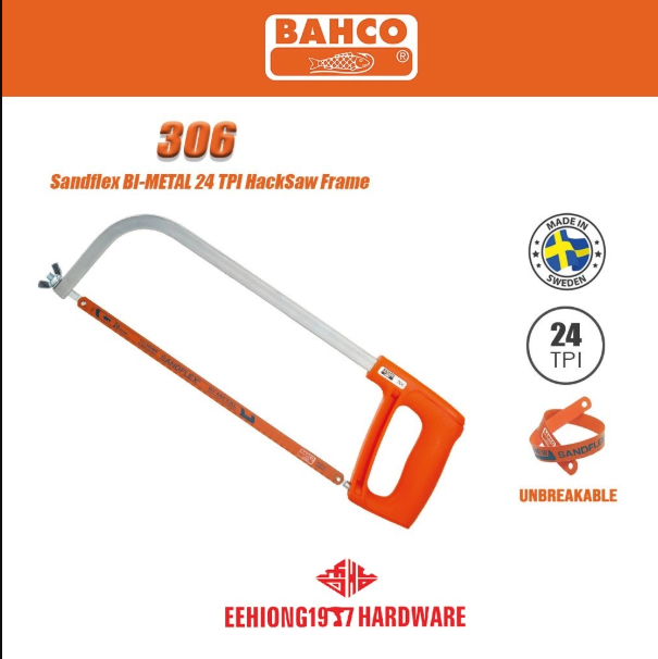 BAHCO 306  منشار حديد يدوي 300مم (إطار منشار)